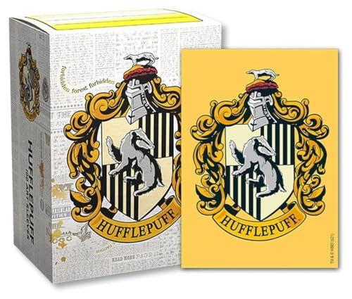 Arcane Tinmen Dragon Shield-Hüllen – gebürstete Kunst: Harry Potter Hufflepuff 100 CT – MGT-Kartenhüllen sind glatt und robust – kompatibel mit Pokemon, Yugioh und Magic The Gathering Kartenhüllen (AT-16027)